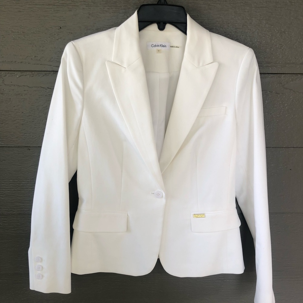Calvin Klein Bright White Blazer Size 4